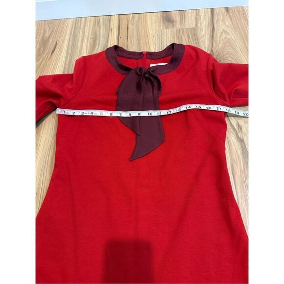 Boden red shift dress with bow sz 10 - Picture 5 of 8